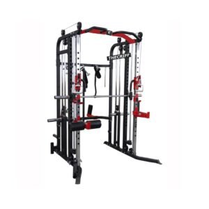 smith machine,functional trainer &power rack–all in one home gym |multi functional strength training system |squat rack, plates storage, pulley system & cable crossover for full body workouts