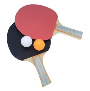 table tennis set – 2 professional ping pong rackets with strong grip & 3 balls | tt bat & ball set for home, office, outdoor game | table tennis racket set for beginners & players
