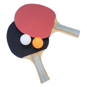 table tennis set – 2 professional ping pong rackets with strong grip & 3 balls | tt bat & ball set for home, office, outdoor game | table tennis racket set for beginners & players