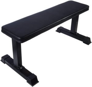heavy duty flat weight bench | multi purpose gym bench for home & commercial use | strength training, ab workouts & full body exercise | 280kg capacity, sturdy steel frame
